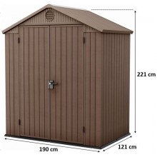 KETER DARWIN 6 x 4 záhradný domček, 190 x 121 x 221 cm, hnedý 17210351