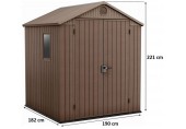 KETER DARWIN 6 x 6 záhradný domček, 190 x 182 x 221 cm, hnedý 17210353