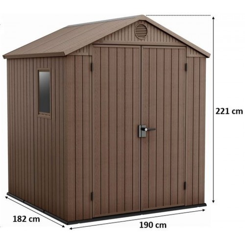 KETER DARWIN 6 x 6 záhradný domček, 190 x 182 x 221 cm, hnedý 17210353 KETER DARWIN 6 x 6 záhradný domček, 190 x 182 x 221 cm, hnedý 17210353