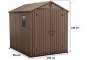 KETER DARWIN 6 x 8 záhradný domček, 190 x 244 x 221 cm, hnedý 17210355