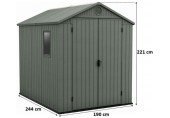 KETER DARWIN 6 x 8 záhradný domček, 190 x 244 x 221 cm, zelený 17210355