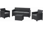 KETER ELODIE 3 SEATER Set záhradný s úložným stolom, grafit/sivá 17212057