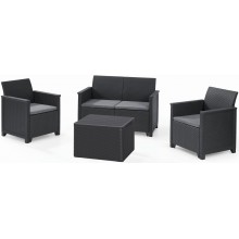 KETER ELODIE 2 SEATER Set záhradný s úložným stolom, grafit/sivá 17211877