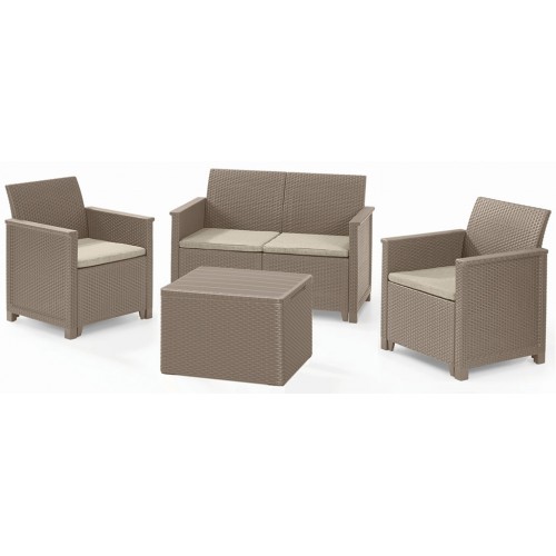 KETER ELODIE 2 SEATER Set záhradný s úložným stolom, cappuccino/piesková 17211877