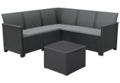 KETER ELODIE CORNER 5 SEATER Set záhradný s úložným stolom, grafit/sivá 17210776