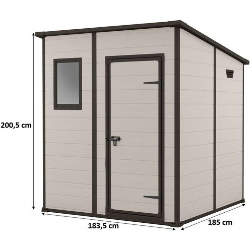 BAZÁR KETER MANOR PENT 6 x 6 záhradný domček, 183,5 x 185 x 200,5 cm, béžová 17208243 POŠK