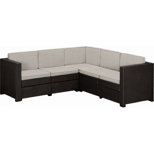 KETER PROVENCE Rohová pohovka, 194 x 194 x 77 cm, hnedá/béžová 17209115