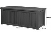 KETER ROCKWOOD 570L Záhradný úložný box 155 x 72,4 x 64,4 cm, grafit 17197729