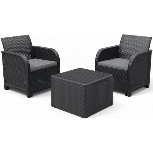 KETER ROSALIE Set balkónový s úložným stolom, grafit/sivá 17212107 KETER ROSALIE Set balkónový s úložným stolom, grafit/sivá 17212107