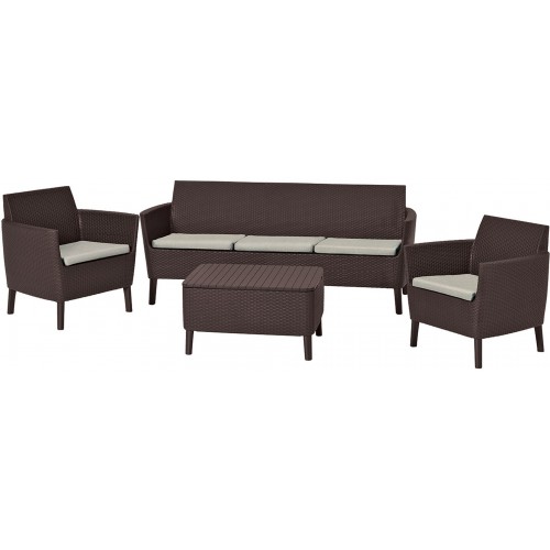 KETER SALEMO 3 SEATER Set záhradný, hnedá/béžová 17205990