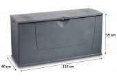 KIS KARISMA 200L skladovací box 119x40x59cm tmavo sivá