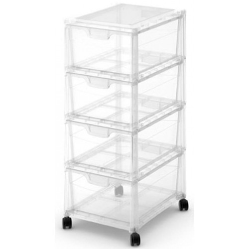 KIS SPIDER TOWER 24 zásuvkový regál 38x29x72cm 50L transparentný