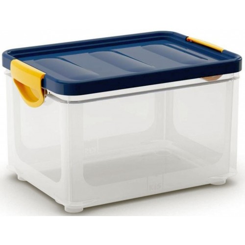 KIS CLIPPER BOX M 20L 40x28,5x24,5cm transparentný/modré veko