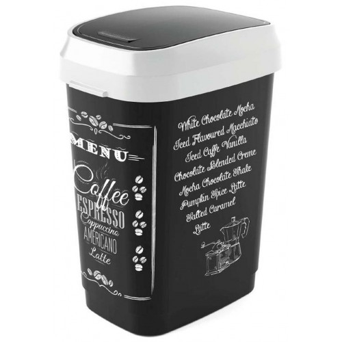 KIS DUAL SWING BIN STYLE M 25L COFFEE MENU odpadkový kôš 26x37x47,5cm