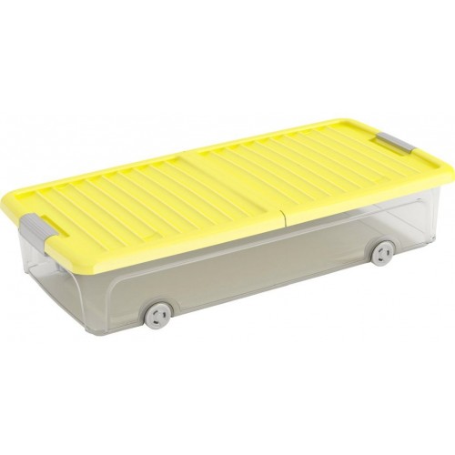 KIS W BOX UNDERBED L 35L 74x37x16,5cm transparentný/žlté veko