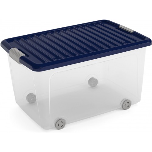 KIS W BOX L 50L 59x39x32cm transparent/modrá indigo KIS W BOX L 50L 59x39x32cm transparent/modrá indigo