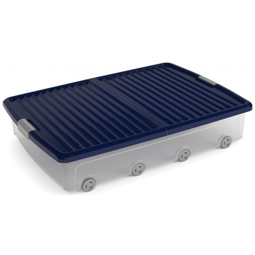 KIS W BOX UNDERBED XL 55L 79x58x16,5cm transparent/modrá indigo