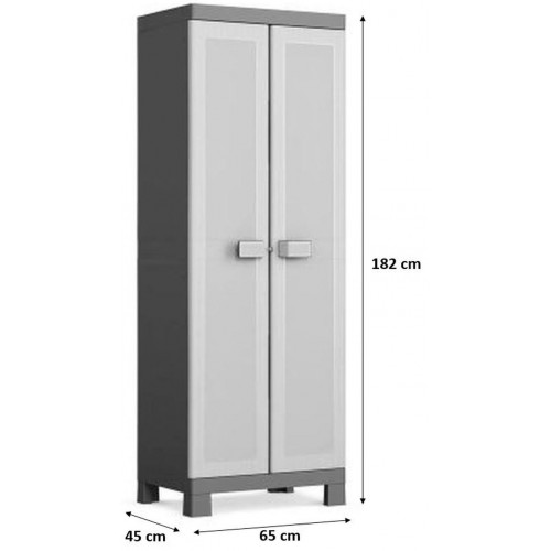 KIS LOGICO HIGH skriňa 65x45x182cm sivá/čierna