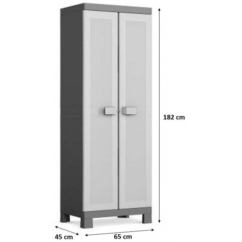 KIS LOGICO UTILITY skriňa 65x45x182cm sivá/čierna