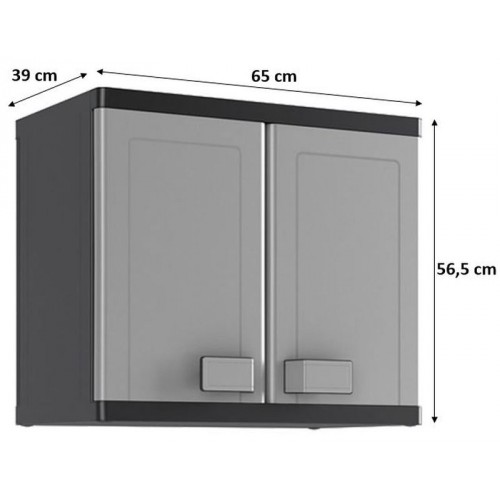 KIS LOGICO WALL skriňa 65x39x56,5cm sivá/čierna