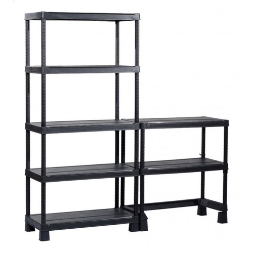 KIS PLUS OPEN BASE MAXI regál 180x45x182cm, 7 políc, čierny