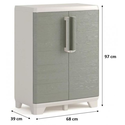 KIS WOOD GRAIN LOW skriňa 68x39x97cm sivá