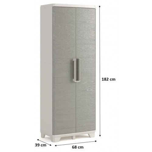 KIS WOOD GRAIN UTILITY skriňa 68x39x182cm sivá