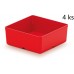 Kistenberg UNITE BOX Sada 4 plastových boxov na náradie, 11x11x11,2cm, červená KBS1111