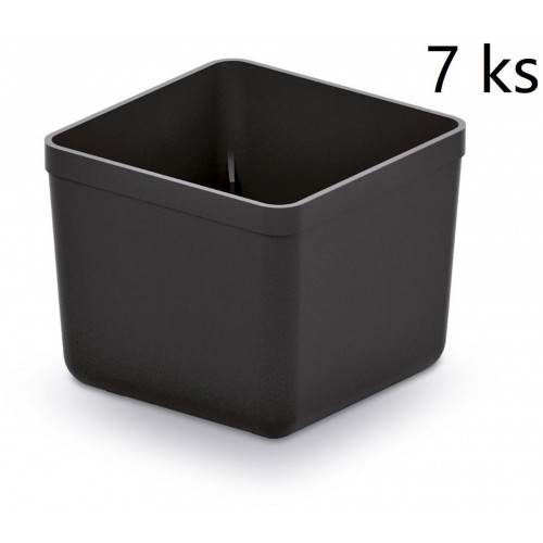 Kistenberg UNITE BOX Sada 7 plastových boxov na náradie, 5,5x5,5x16,5cm, čierna KBS55
