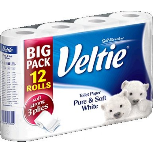 KLEENEX® Welcomes Veltie Toaletný papier 12 rolí, 3-vrstvový, biely 149786 KLEENEX® Welcomes Veltie Toaletný papier 12 rolí, 3-vrstvový, biely 149786