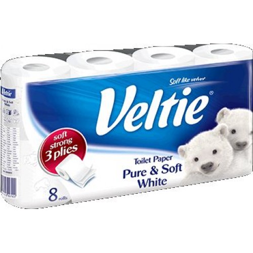 KLEENEX® Welcomes Veltie Toaletný papier 8 kotúčov, 3-vrstvový, biely 149781