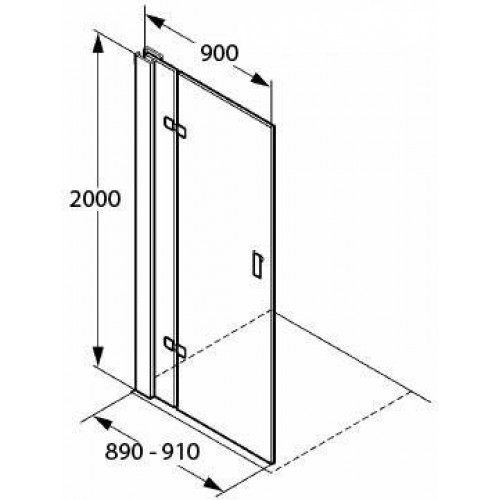 KLUDI ESPRIT otočné dvere 900 mm, ľavé 56T0999L 