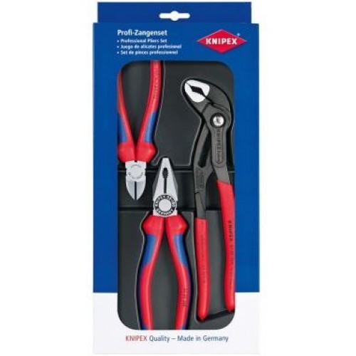 KNIPEX univerzálna súprava klieští (kombinované, bočné štiepacie, Cobra) 002009V01