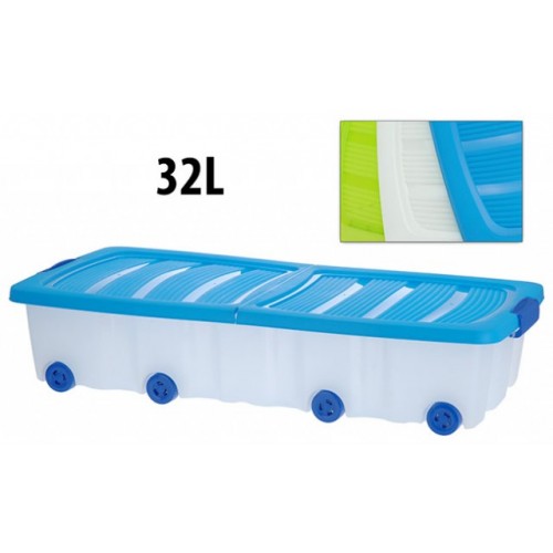 KAISERHOFF Úložný box pojazdný s klip vekom 32 l 79x38x17 cm zelený KO-Y54630090zele 