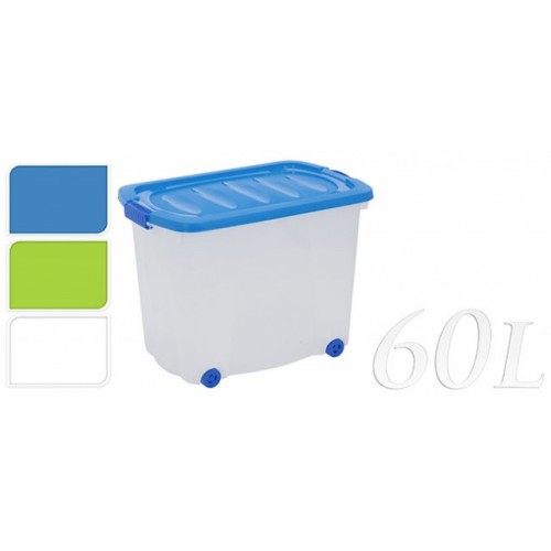 KAISERHOFF Úložný box pojazdný s klip vekom 60 l 60x38x44 cm modrá KO-Y54630120modr