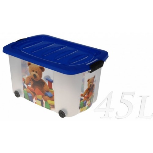 KAISERHOFF Úložný box detský pojazdný 45l 45x60x30 cm KO-Y54660130modr