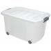 KAISERHOFF Úložný box pojazdný s klip vekom 45 l plastový 60x40x32 cm cm biely KO-Y5498069