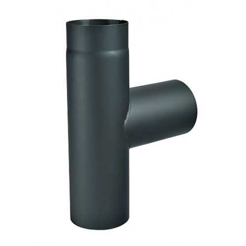 Dymovod T-kus 150mm (1,5) čierny Dymovod T-kus 150mm (1,5) čierny