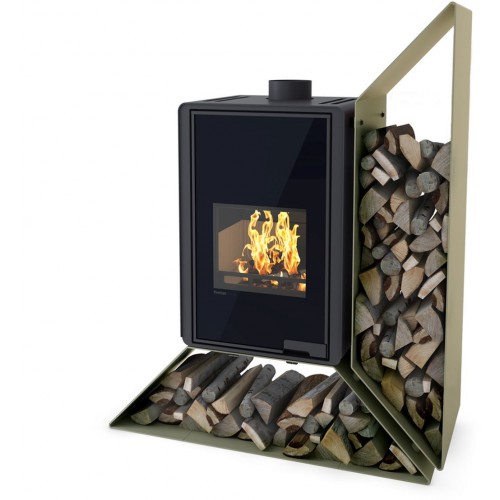 HS FLAMINGO DELUXE ® KAMPA Krbové kachle 9kW, pravá, olivová HSF42-017