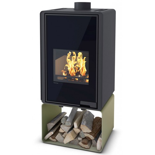 HS FLAMINGO DELUXE ® PENTAI Krbové kachle 9kW, olivová HSF42-024