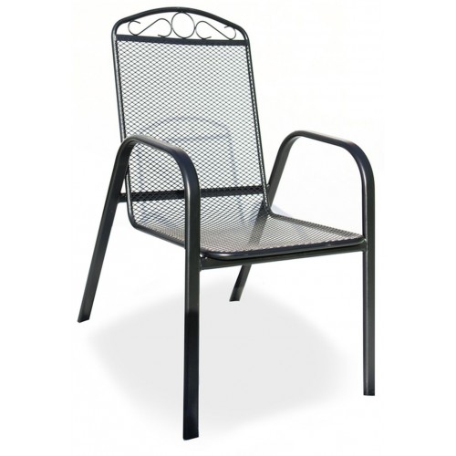 Kreslo záhradné ZWMC-31 kovové drôtené, čierna 609
