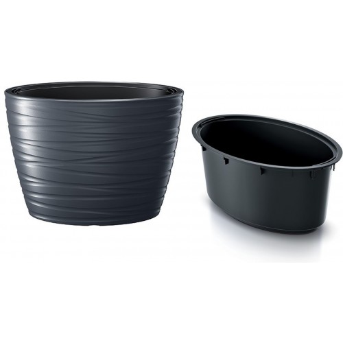 Prosperplast MAZE Kvetináč oválny s vkladom 58,5cm, antracit DBMZE600