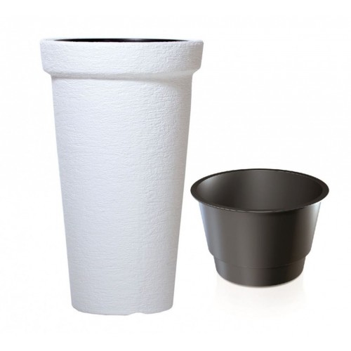 PROSPERPLAST CLASSIC TOWER Kvetináč 18 / 36l, biela DPC40