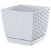 Prosperplast RATOLLA SQUARE Kvetináč s miskou 25cm, 8,2l, biela DRLK250