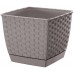 Prosperplast RATOLLA SQUARE Kvetináč s miskou 22cm, 6l, mocca DRLK220