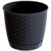 Prosperplast RATOLLA ROUND Kvetináč s miskou 30cm, 11l, antracit DRLO300