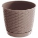 Prosperplast RATOLLA ROUND Kvetináč s miskou 14cm, 1,2l, mocca DRLO145
