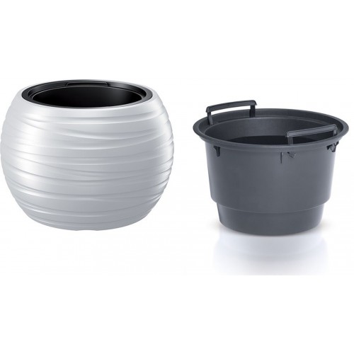 Prosperplast MAZE Kvetináč guľa s vkladom 43,6cm, biela DBMZK440