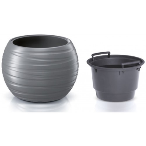 Prosperplast MAZE Kvetináč guľa s vkladom 39,6cm, šedý kameň DBMZK400