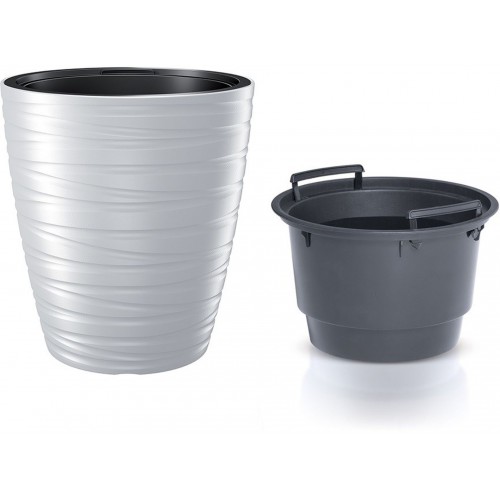 Prosperplast MAZE Kvetináč s vkladom 29,6cm, biela DBMZ300